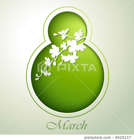 Spring flowers invitation template card. 8 March. Spring flowers invitation template card. 8 March. 9820237