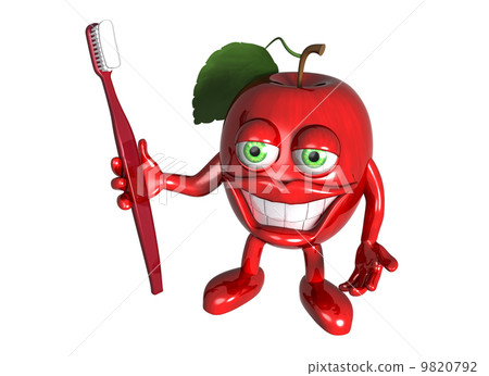 Healthy apple with clean teeth 9820792