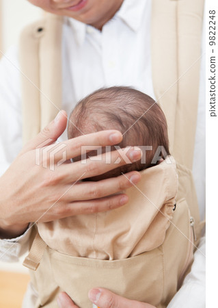 Baby with father and 3 months old baby Kagoshimo child rearing 9822248