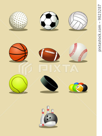 Sport balls icon set 9823287