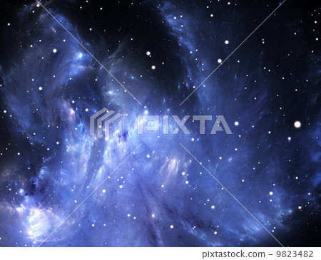 Blue space nebula 9823482