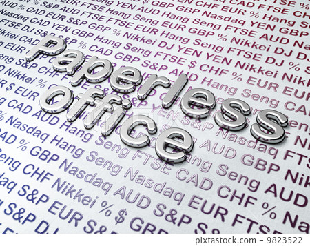 Finance concept: Golden Paperless Office on Money background 9823522