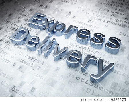 Finance concept: Silver Express Delivery on digital background Finance concept: Silver Express Delivery on digital background 9823575