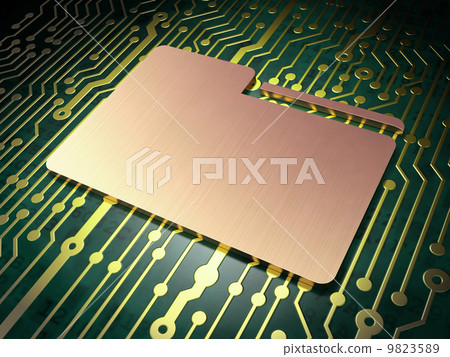 Business concept: Folder on circuit board background 9823589