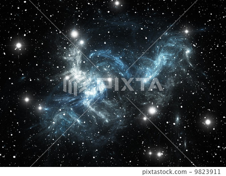 Blue space star nebula 9823911