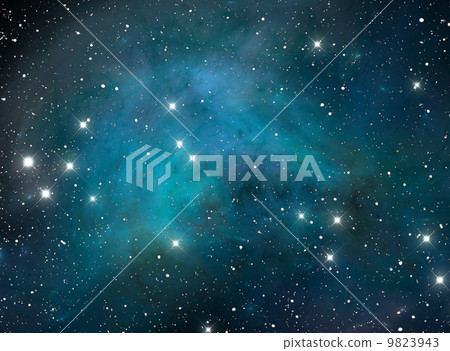 Blue space star nebula 9823943