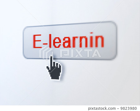 Education concept: E-learning on digital button background 9823980