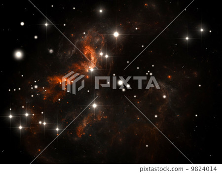 Red space star nebula 9824014