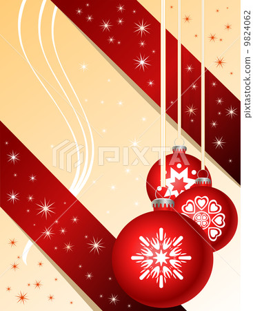 Traditional red Christmas ball ornaments Traditional red Christmas ball ornaments 9824062