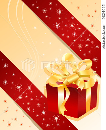 Christmas gift on yellow background Christmas gift on yellow background 9824065