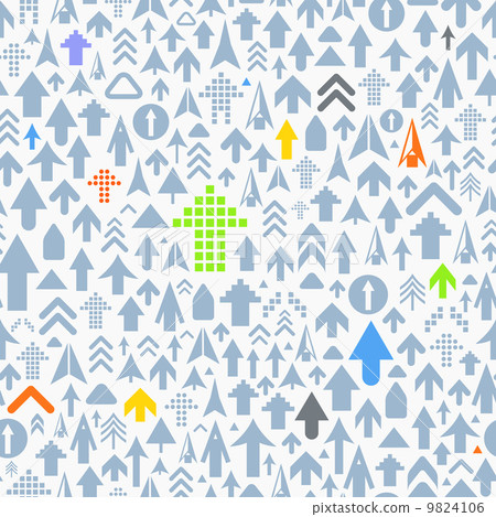 Seamless background of different arrows - Stock Illustration [9824106 ...