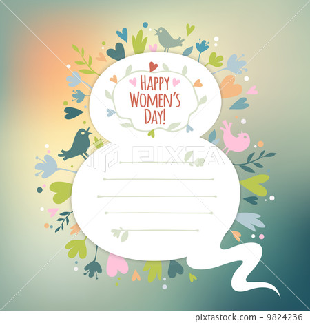 Beautiful retro card for Women's Day Beautiful retro card for Women's Day 9824236