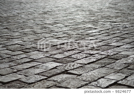 Covered stone pavement Spain landscape photo material 9824677