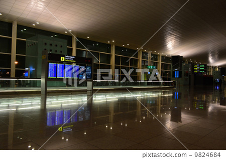 Spain landscape photo material at El Prat Airport in the early morning 9824684