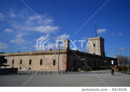 Montjuic castle and blue sky Spain landscape photo material Montjuic castle and blue sky Spain landscape photo material 9824686