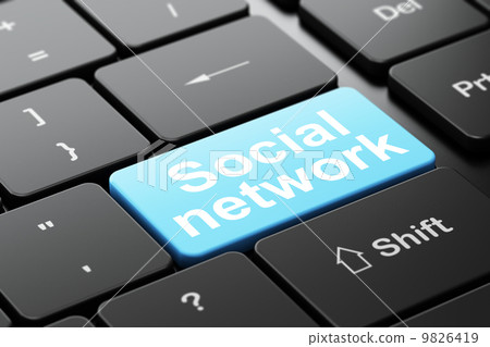 Social network concept: Social Network on computer keyboard background Social network concept: Social Network on computer keyboard background 9826419