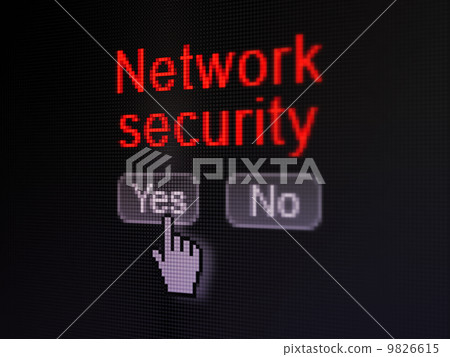 Protection concept: Network Security on digital computer screen Protection concept: Network Security on digital computer screen 9826615