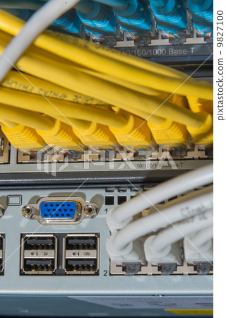 network cables connected to switch 9827100