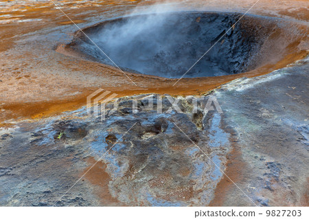 Hot Mud Pots in the Geothermal Area Hverir, Iceland Hot Mud Pots in the Geothermal Area Hverir, Iceland 9827203