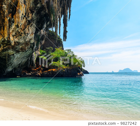 Clear water and blue sky. Phra Nang beach, Thailand 9827242