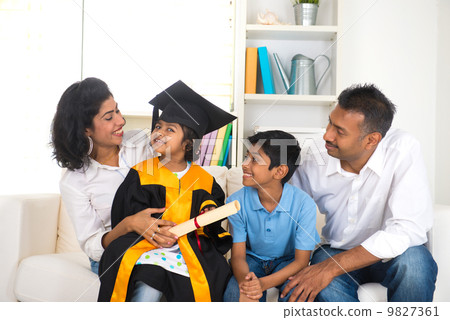 Happy indian family graduation, education concept photo Happy indian family graduation, education concept photo 9827361