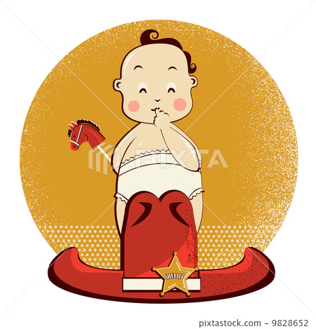 Cowboy baby and big western sheriff hat Cowboy baby and big western sheriff hat 9828652