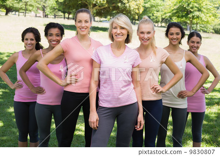Women participating in breast cancer awareness Women participating in breast cancer awareness 9830807