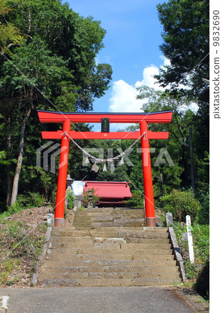 Hayakawa Itsukushima Shrine's red torii gate 9832690