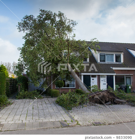 LEEUWARDEN, NETHERLANDS, OKTOBER 28, 2013: Massive storm hit the 9833090