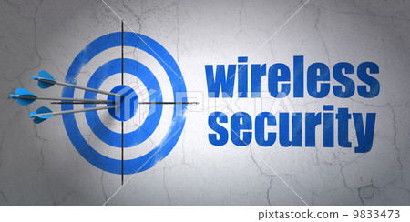 Privacy concept: target and Wireless Security on wall background Privacy concept: target and Wireless Security on wall background 9833473