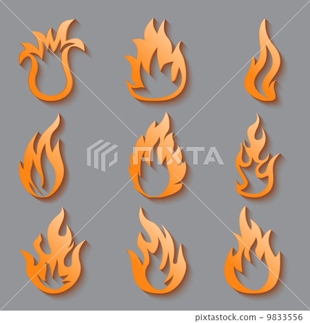 Fire flames. Collage. Fire flames. Collage. 9833556
