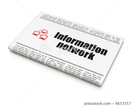 Data concept: newspaper with Information Network and Lan Computer Network Data concept: newspaper with Information Network and Lan Computer Network 9833557