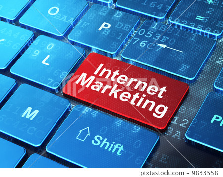 Marketing concept: Internet Marketing on computer keyboard background Marketing concept: Internet Marketing on computer keyboard background 9833558