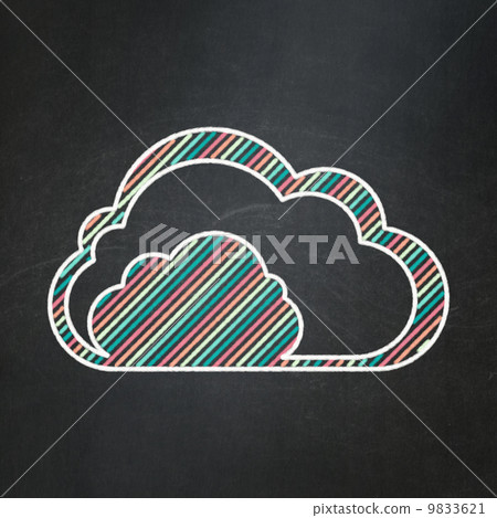 Cloud computing concept: Cloud on chalkboard background Cloud computing concept: Cloud on chalkboard background 9833621