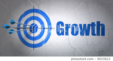 Finance concept: target and Growth on wall background Finance concept: target and Growth on wall background 9833622