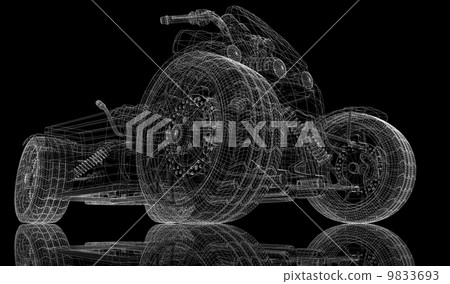 Quad bike, motorcycle,  3D model 9833693