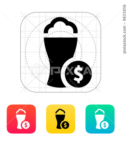 Beer glass with dollar icon. 9833856