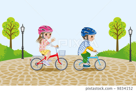 Bicycle / Children / Park / Helmet 9834152
