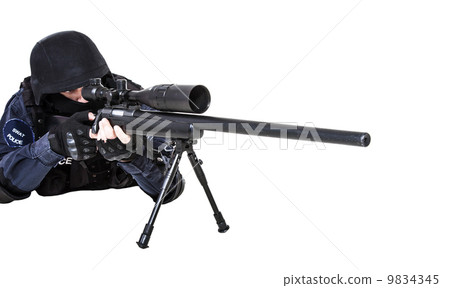 SWAT officer with sniper rifle 9834345
