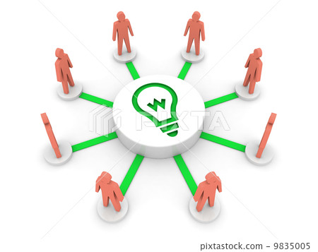 Team idea. Concept 3D illustration. Team idea. Concept 3D illustration. 9835005