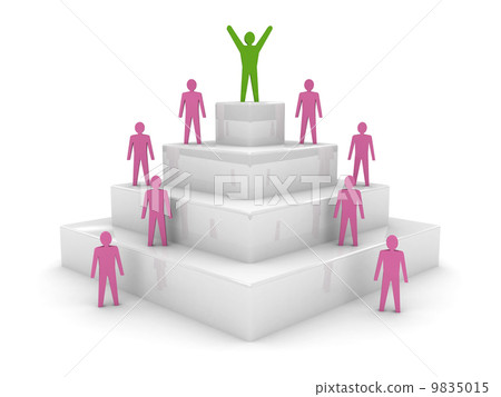 Social hierarchy. Leadership. Concept 3D illustration. 9835015