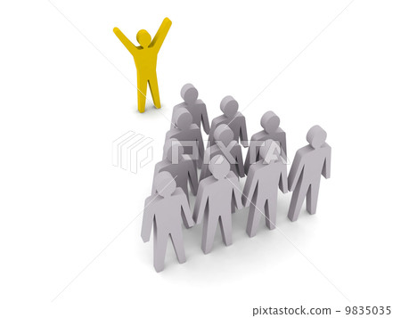 Team leader. Speaker, workforce. Concept 3D illustration. 9835035