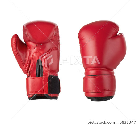 Red boxing gloves isolated on white Red boxing gloves isolated on white 9835347