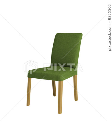 green chair on a white background green chair on a white background 9835503