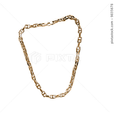 Golden chain isolated on white background 9835678