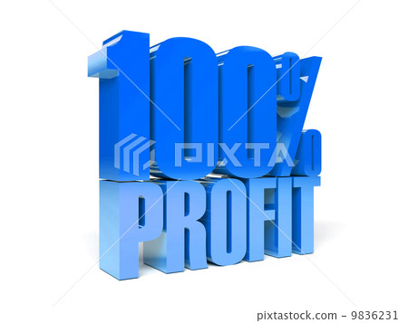 3D text 100% profit. Concept illustration. 3D text 100% profit. Concept illustration. 9836231