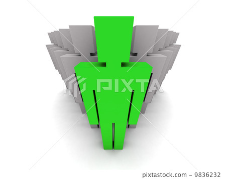 Team leader. Company boss. Teamwork. Concept 3D illustration 9836232