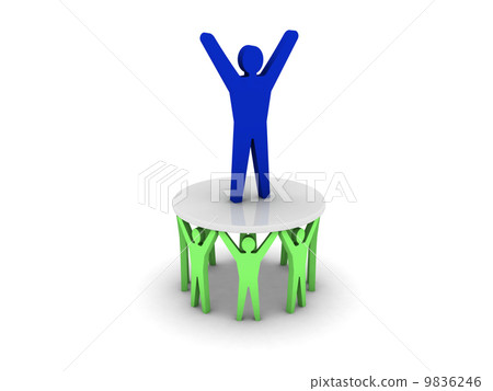 Success through the efforts of others. Leadership. Concept 3D illustration. Success through the efforts of others. Leadership. Concept 3D illustration. 9836246