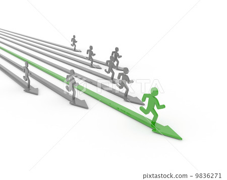 Leader of competition. Concept 3D illustration. 9836271