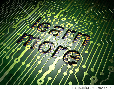 Education concept: Learn More on circuit board background 9836507